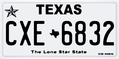 TX license plate CXE6832