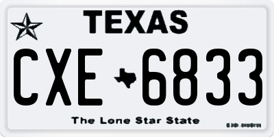 TX license plate CXE6833