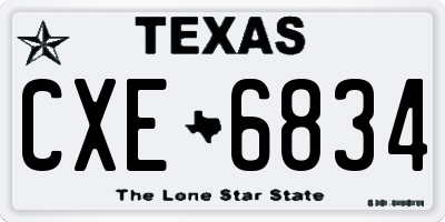 TX license plate CXE6834