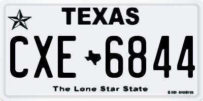 TX license plate CXE6844