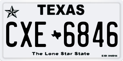 TX license plate CXE6846