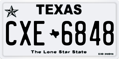 TX license plate CXE6848