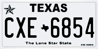 TX license plate CXE6854