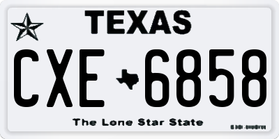 TX license plate CXE6858