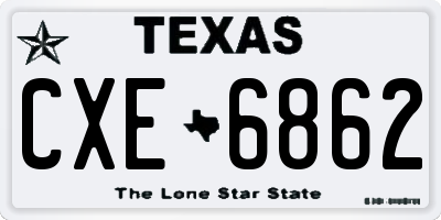 TX license plate CXE6862