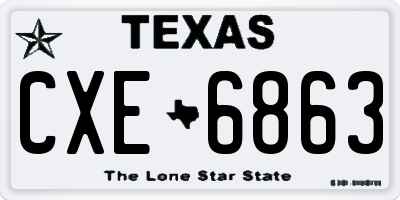 TX license plate CXE6863