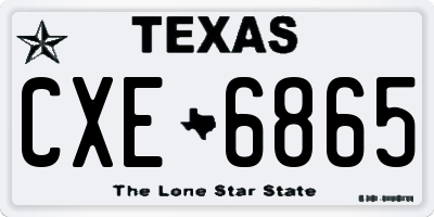 TX license plate CXE6865