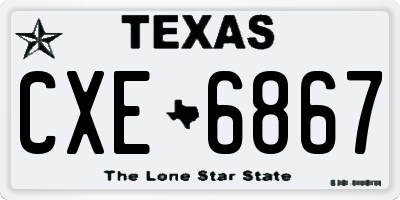 TX license plate CXE6867