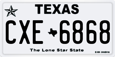 TX license plate CXE6868
