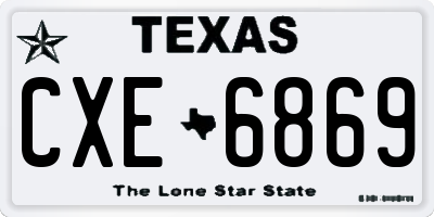 TX license plate CXE6869
