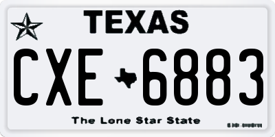 TX license plate CXE6883