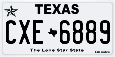 TX license plate CXE6889