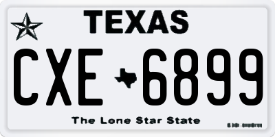 TX license plate CXE6899