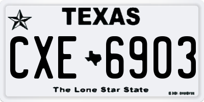 TX license plate CXE6903