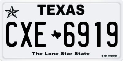 TX license plate CXE6919