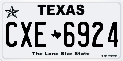 TX license plate CXE6924