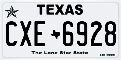 TX license plate CXE6928