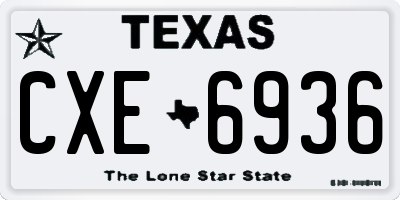 TX license plate CXE6936