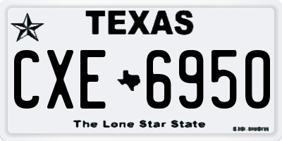 TX license plate CXE6950