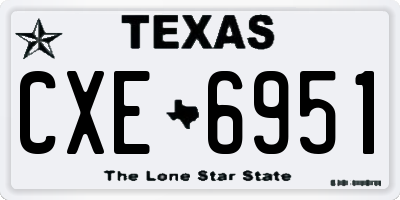 TX license plate CXE6951