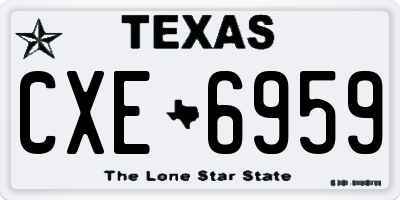 TX license plate CXE6959
