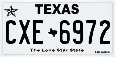 TX license plate CXE6972