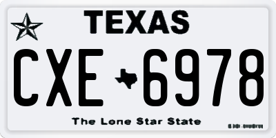 TX license plate CXE6978
