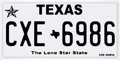 TX license plate CXE6986