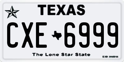 TX license plate CXE6999