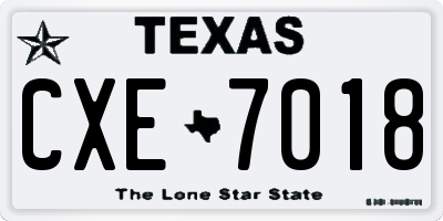 TX license plate CXE7018