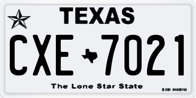 TX license plate CXE7021