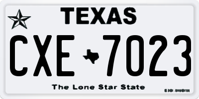 TX license plate CXE7023