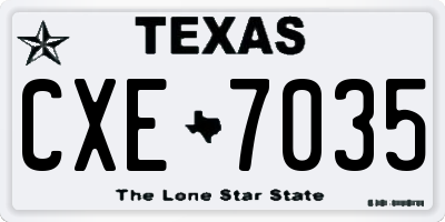 TX license plate CXE7035