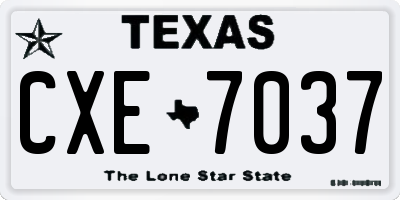 TX license plate CXE7037