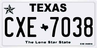 TX license plate CXE7038