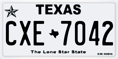 TX license plate CXE7042