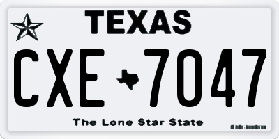 TX license plate CXE7047
