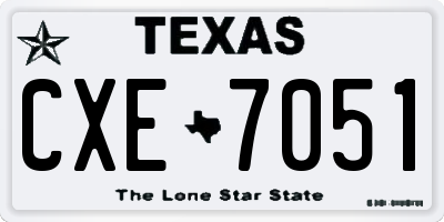 TX license plate CXE7051
