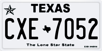 TX license plate CXE7052