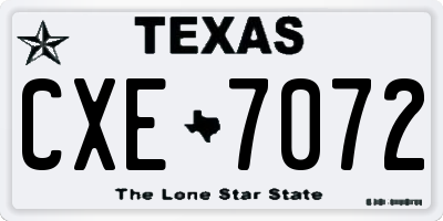 TX license plate CXE7072