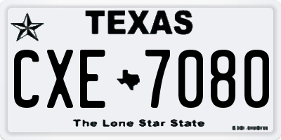 TX license plate CXE7080