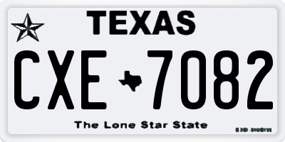 TX license plate CXE7082