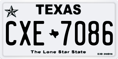 TX license plate CXE7086