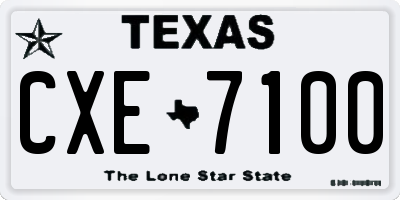 TX license plate CXE7100