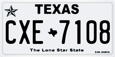 TX license plate CXE7108