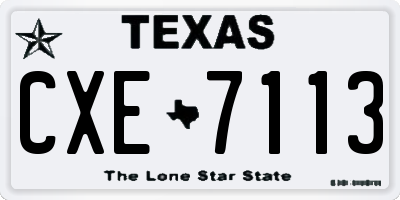 TX license plate CXE7113