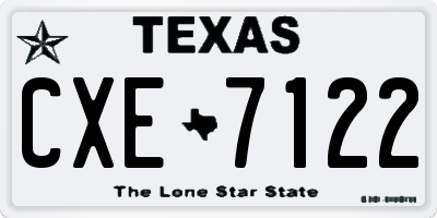 TX license plate CXE7122