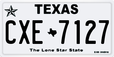 TX license plate CXE7127