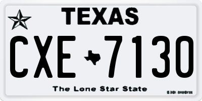 TX license plate CXE7130