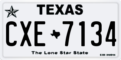 TX license plate CXE7134